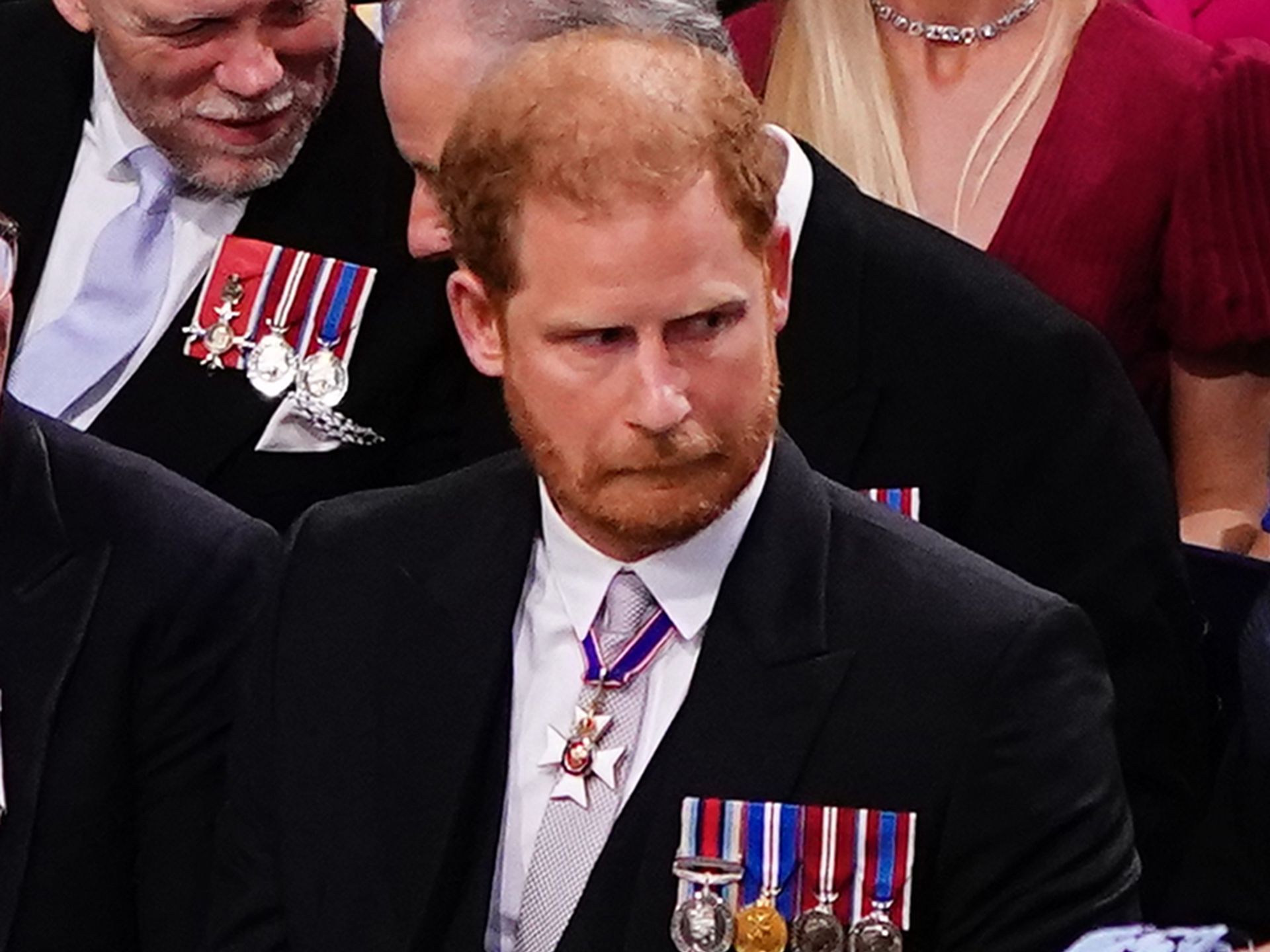 Prince Harry's initial reaction to King Charles and Prince William caught  on camera – watch | HELLO!