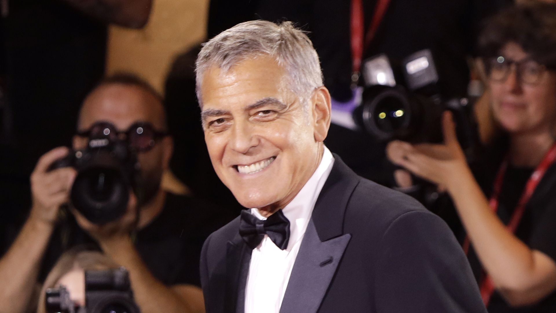 George Clooney at the Venice Film Festival premiere for Jay Kelly, August 28, 2025