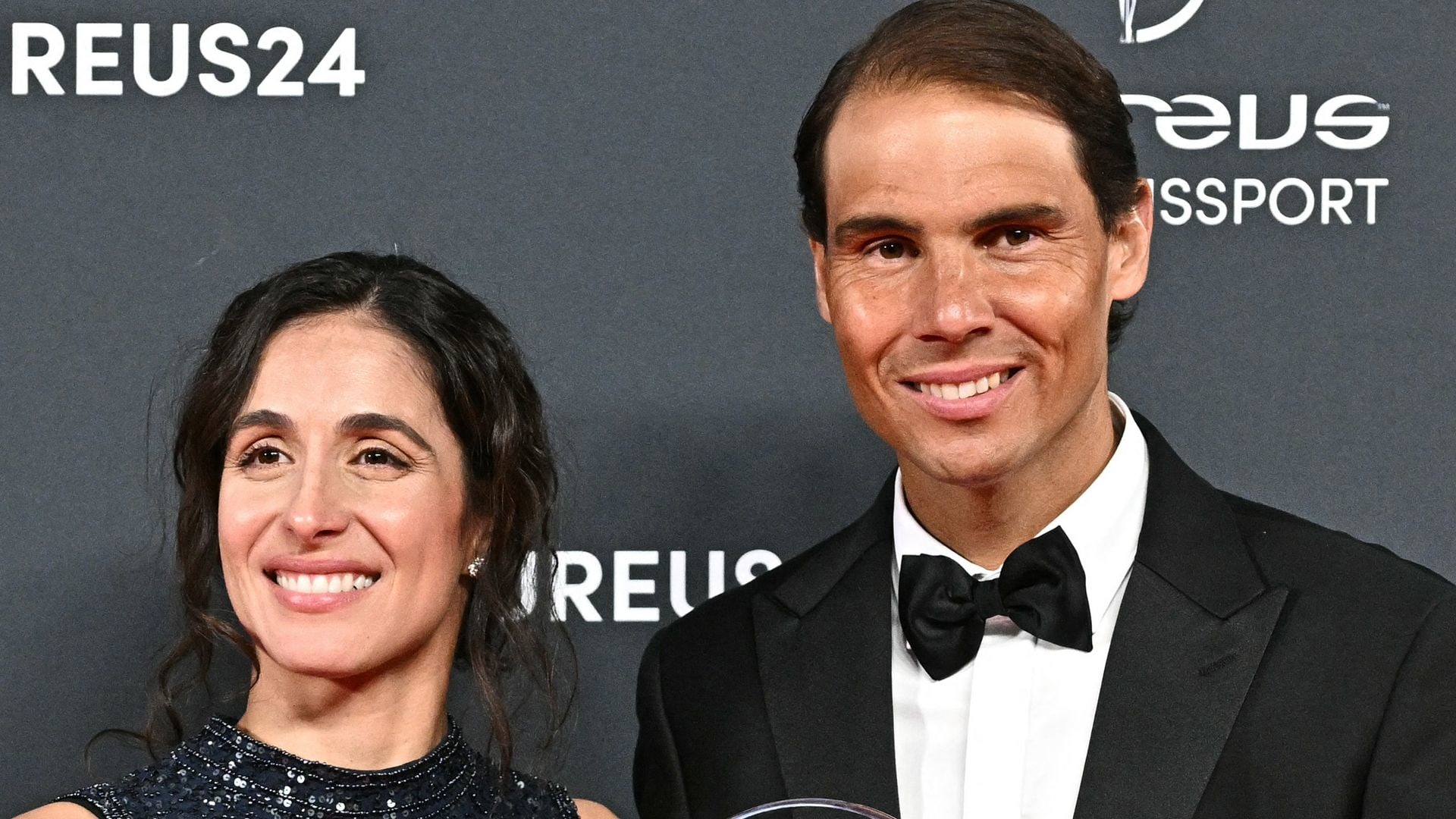 Spanish tennis player Rafael Nadal and his wife Xisca  in all black