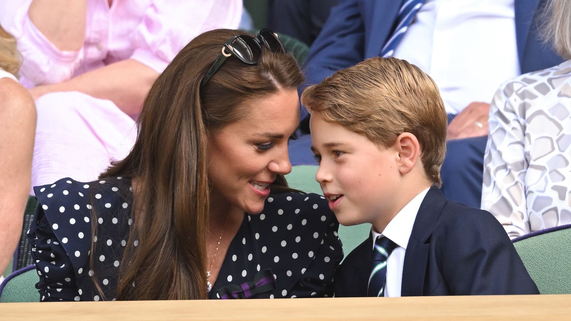 Kate and George chatting at Wimbledon