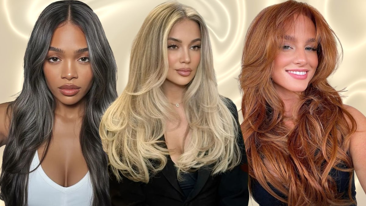 Winter 2025 hair colour trends collage