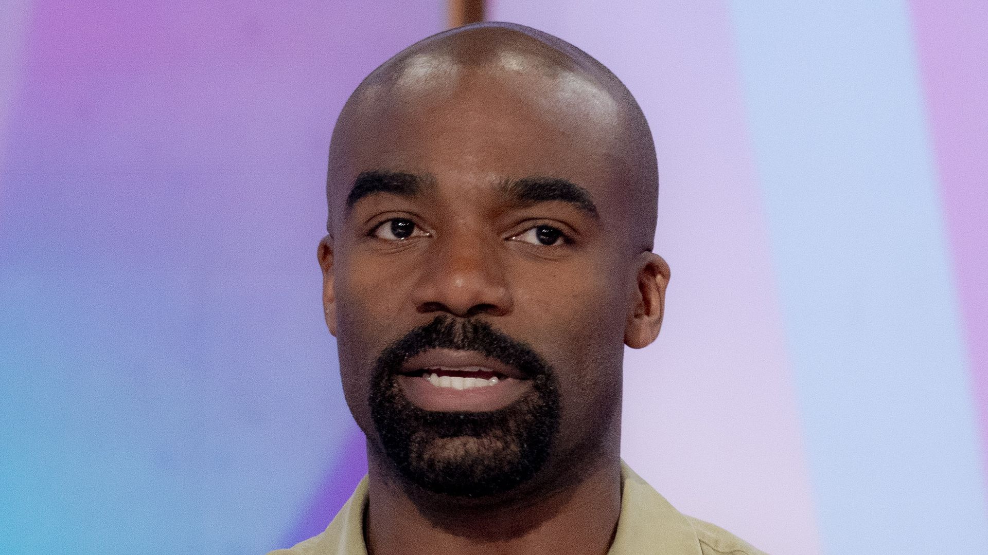 Ore Oduba on 'Loose Men  in khaki shirt