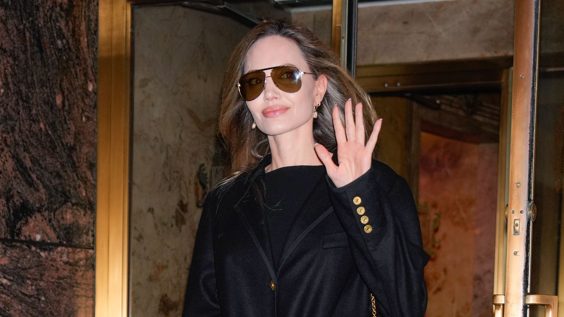 Angelina Jolie's see-through aviators are an autumn 2024