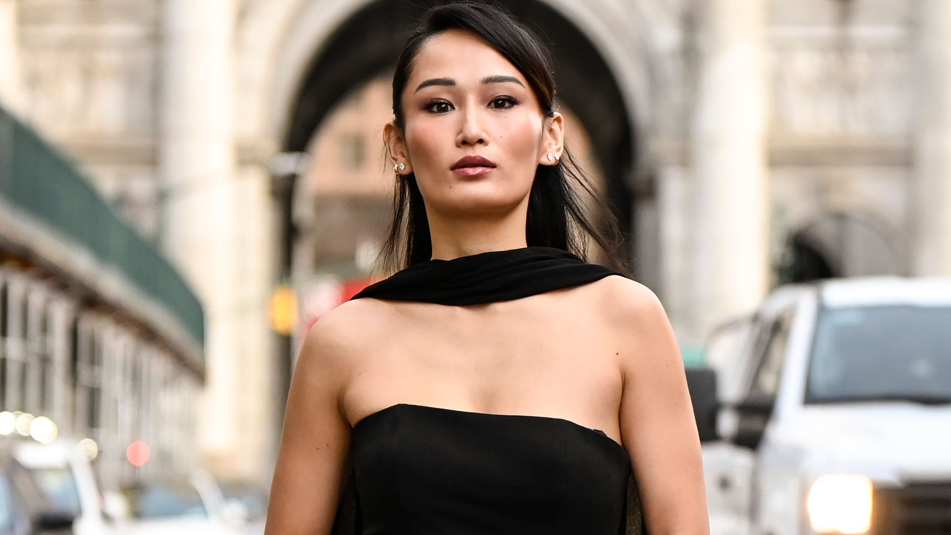best scarf neck dresses for women as modelled by fashion star Isabel Tan