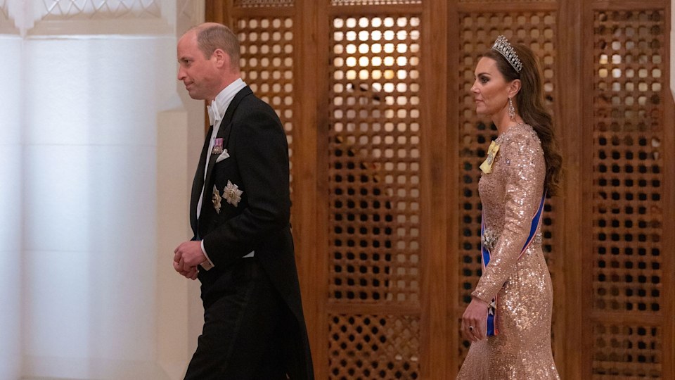 The Prince and Princess of Wales wow at Crown Prince Hussein and Rajwa's  wedding banquet