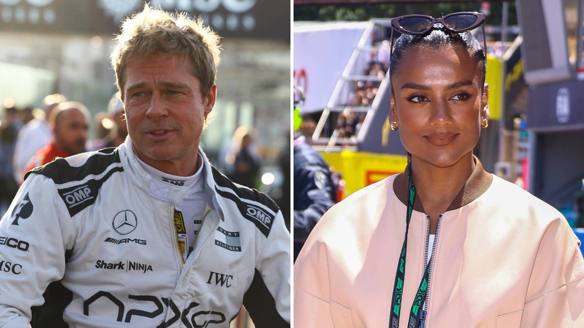 Split image of Brad Pitt and Simone Ashley
