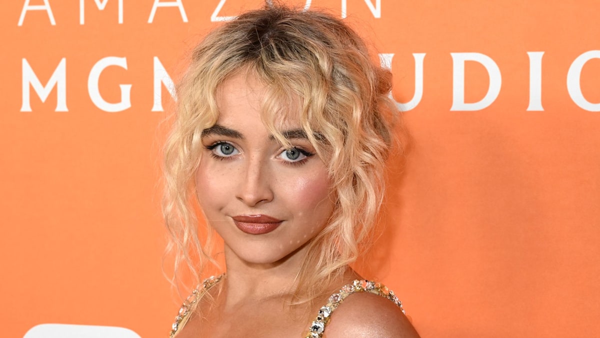 Sabrina Carpenter reignites the butter yellow trend in off-the-shoulder knitted mini dress