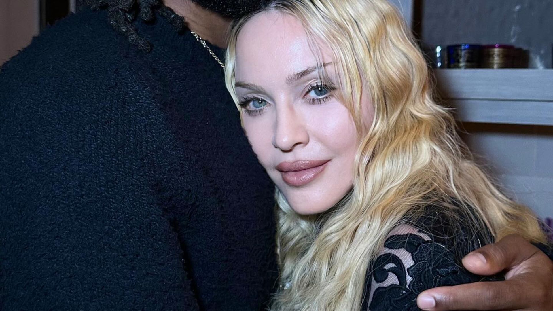 Madonna and boyfriend Akeem Morris hugging