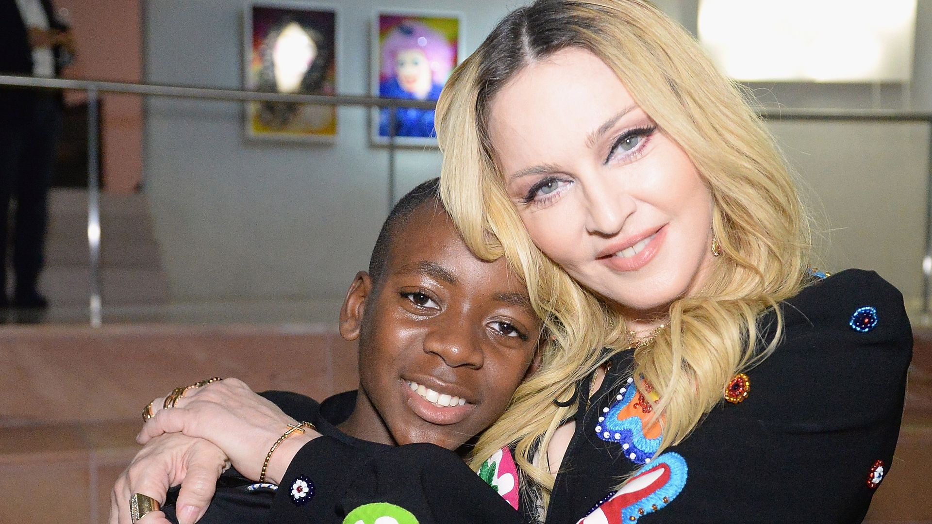 David Banda and Madonna at her Evening of Music, Art, Mischief and Performance to Benefit Raising Malawi at Faena Forum on December 3, 2016 in Miami Beach, Florida