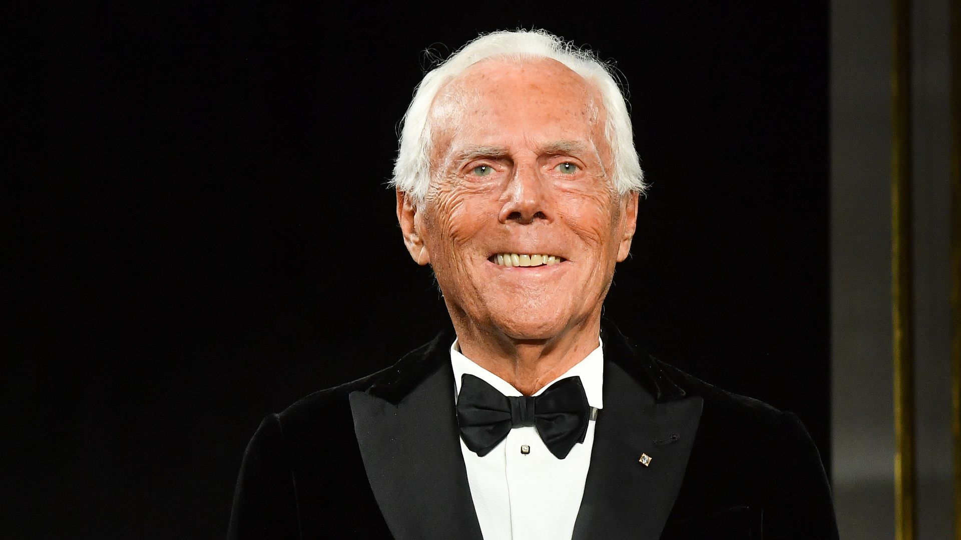 Giorgio Armani acknowledges the audience during the Giorgio Armani Prive Spring Summer 2019 show as part of Paris Fashion Week  on January 22, 2019 in Paris, France