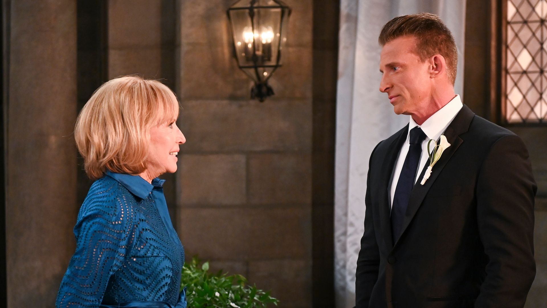 Leslie Charleson and Steve Burton on General Hospital in 2021