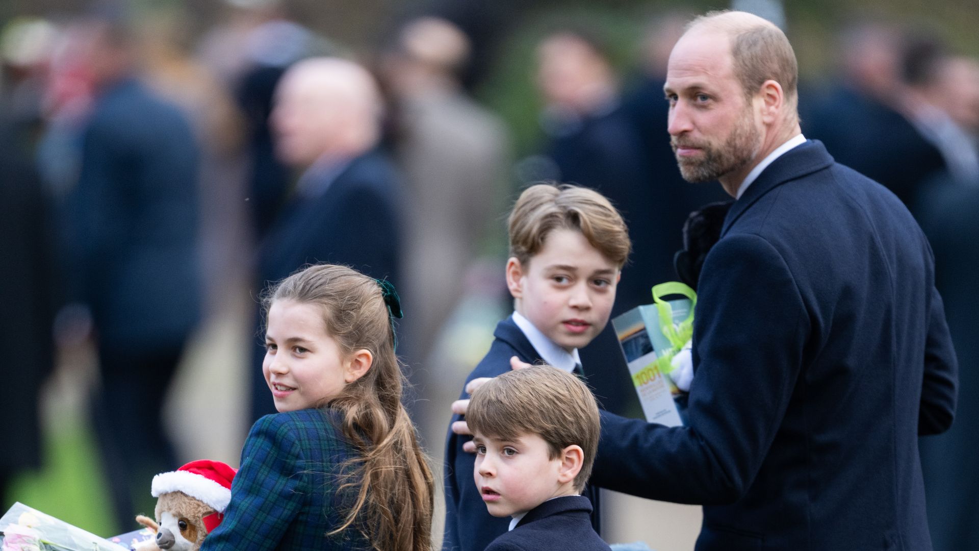 William with his children on Christmas Day 2024