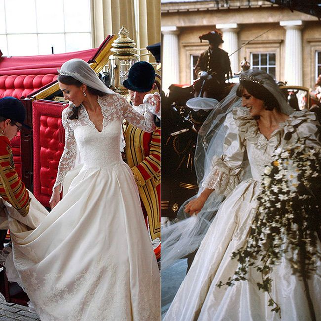 so sánh đám cưới của kate middleton và công nương diana