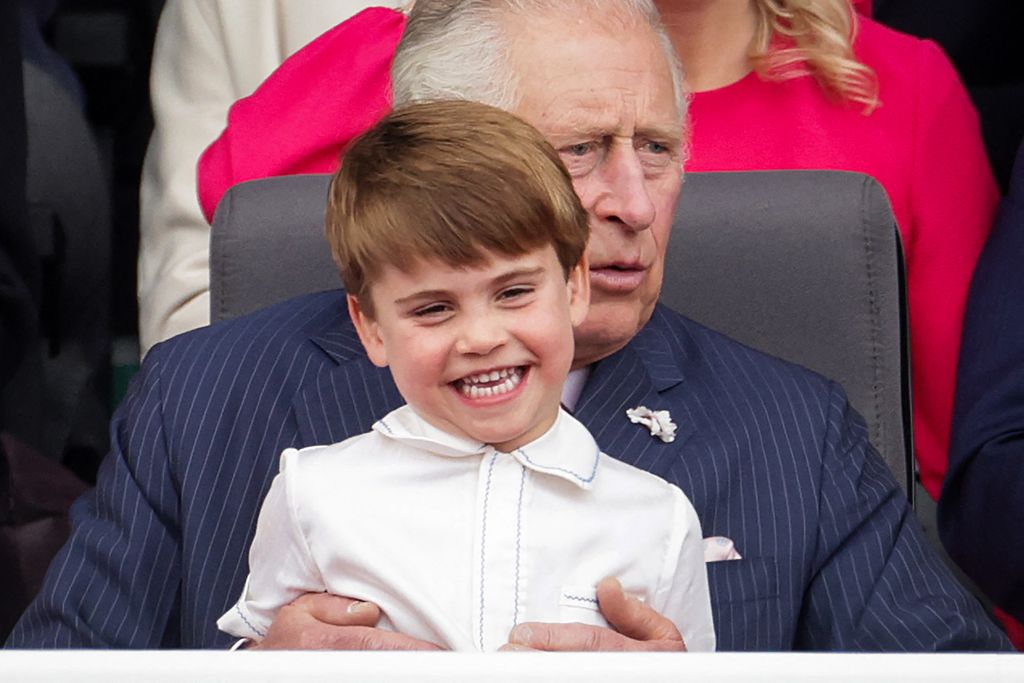Prince Louis sat on the lap of King Charles