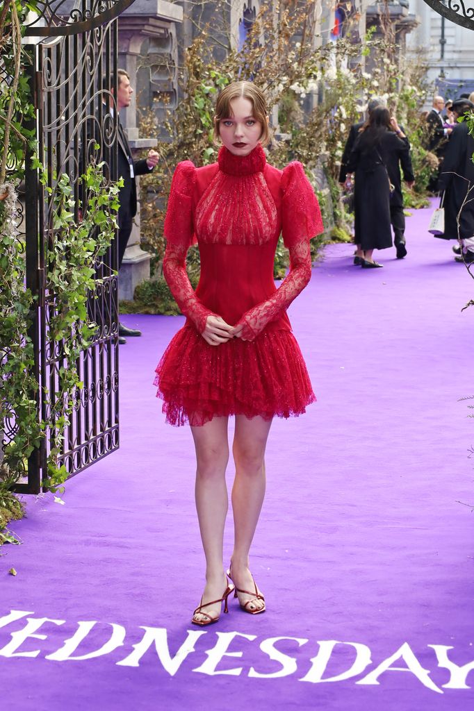 LONDON, ENGLAND - JULY 30: Emma Myers attends the Global Premiere of "Wednesday" Season 2, Part 1 at Central Hall Westminster on July 30, 2025 in London, England. (Photo by Aimee Rose McGhee/Dave Benett/WireImage)