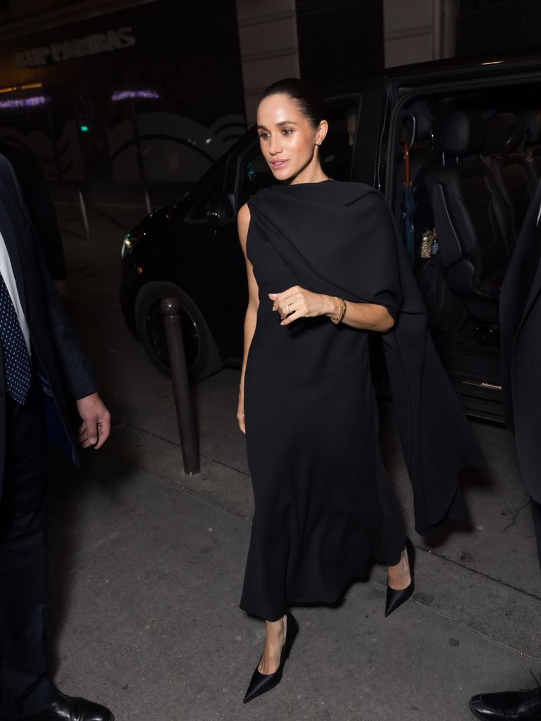 Meghan Markle surprises in slinky backless dress for solo Paris trip | HELLO!