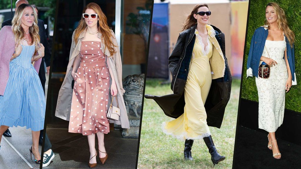 Celebrities wearing dresses with jackets