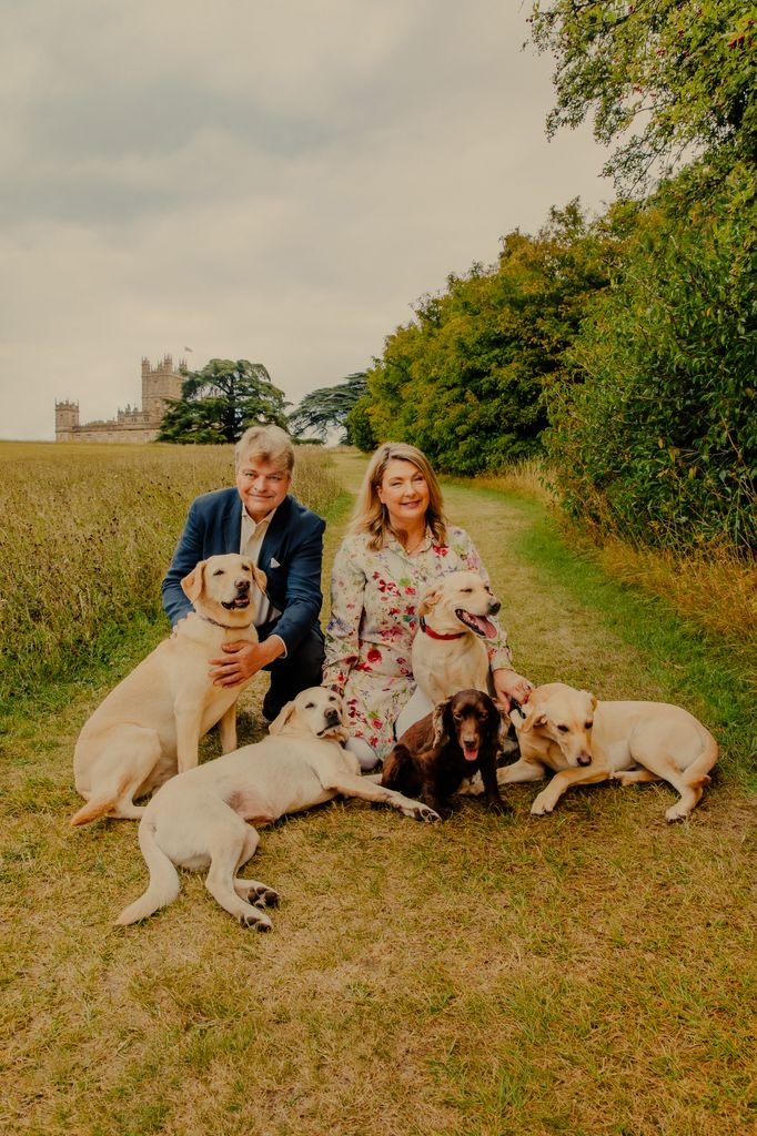 Lord and Lady Carnarvon on the grounds of Highclere Castle, Highclere, Newbury, Hampshire, United Kingdom. 29th August 2025