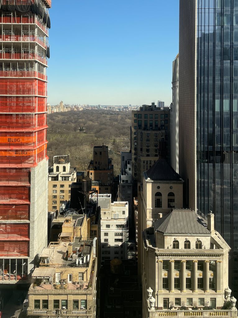 The view from the 33rd Floor at the Thompson Central Park Hotel