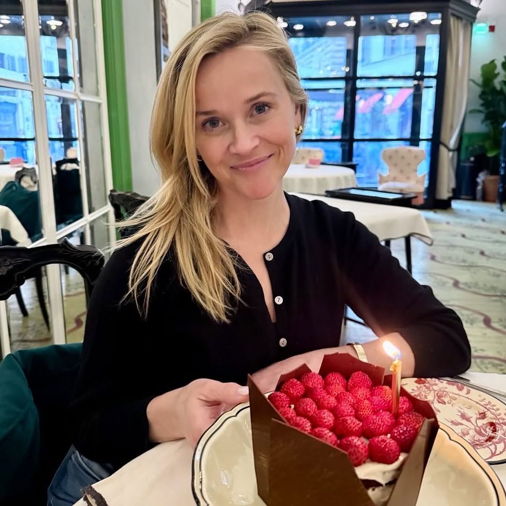 Reese was glowing in the sweet snap