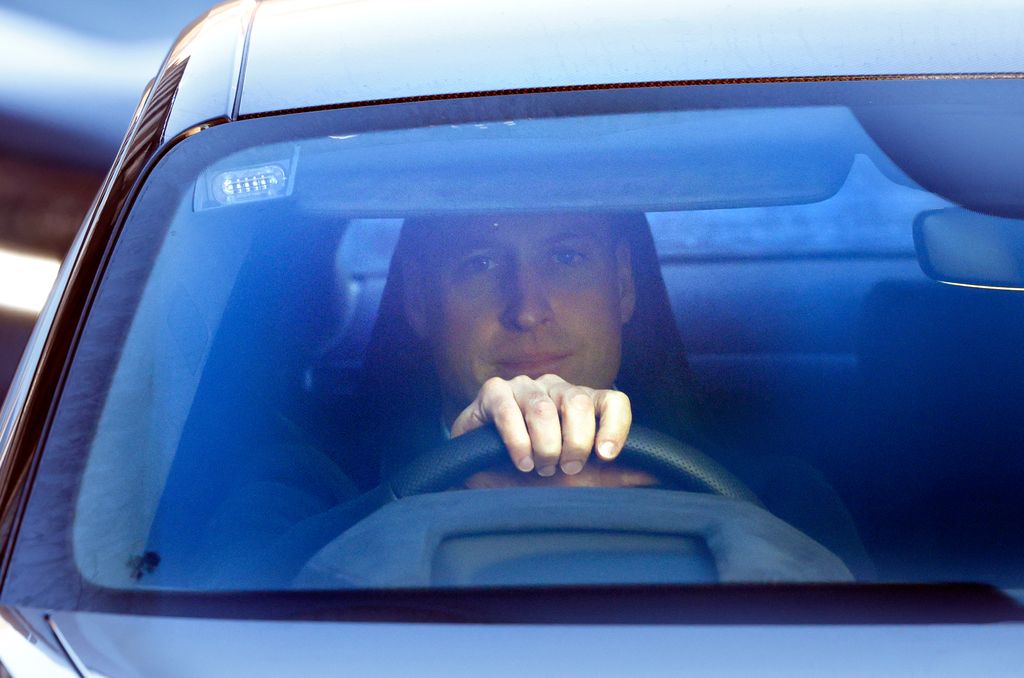 Prince William, Prince of Wales seen leaving The London Clinic after visiting Catherine, Princess of Wales on January 18, 2024 in London,
