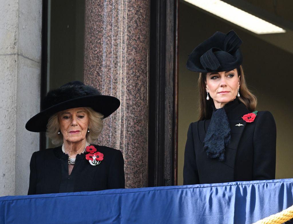 Ratu Camilla dan Catherine, Putri Wales menghadiri National Service Of Remembrance 2025 di The Cenotaph pada 09 November 2025 