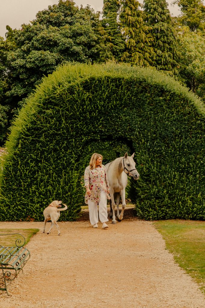 Lady Carnarvon in the Monk Garden at Highclere Castle, Highclere, Newbury, Hampshire, United Kingdom. 29th August 2025