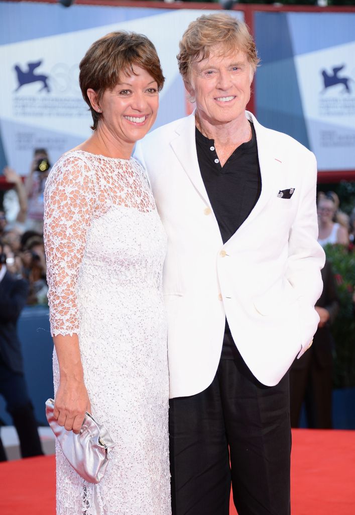 Robert Redford and his wife Sibylle Szaggars look dazzling white outfits 