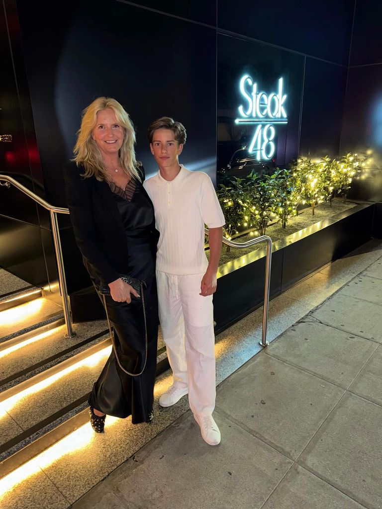 Penny and Aiden outside Steak 48