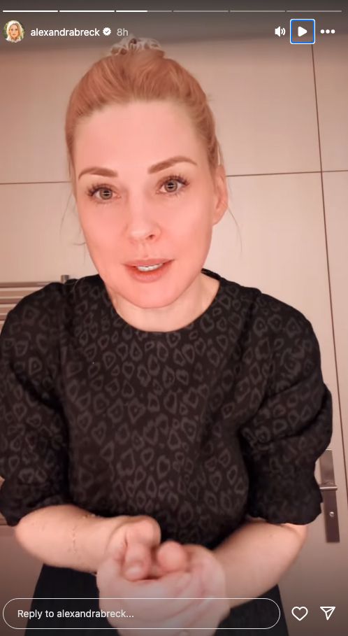 Alexandra Breckenridge addressing fans on her Instagram Stories. 