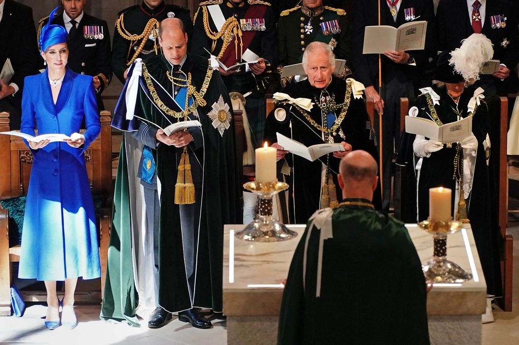 The King and Queen and the Prince and Princess of Wales at Thanksgiving service in Scotland