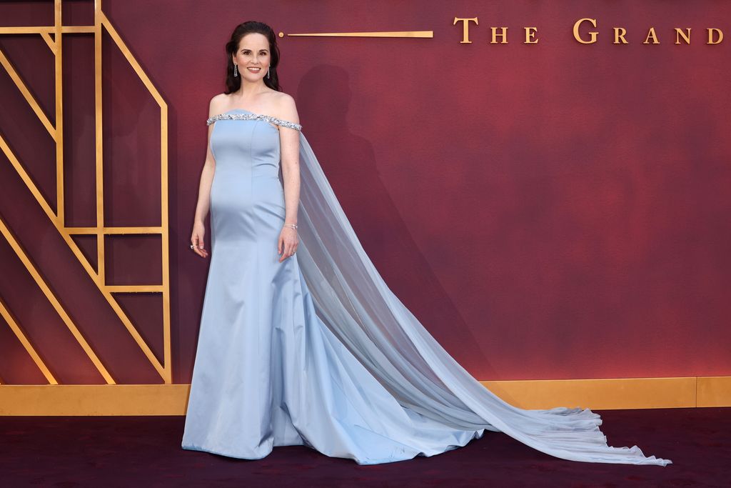 LONDON, ENGLAND - SEPTEMBER 03: Michelle Dockery attends the "Downtown Abbey: The Grand Finale" world premiere at Odeon Luxe Leicester Square on September 03, 2025 in London, England.  (Photo by Neil Mockford/WireImage)
