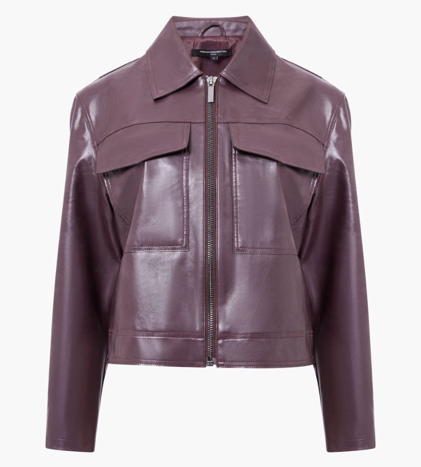 French Connection Kayleigh PU Bomber Jacket