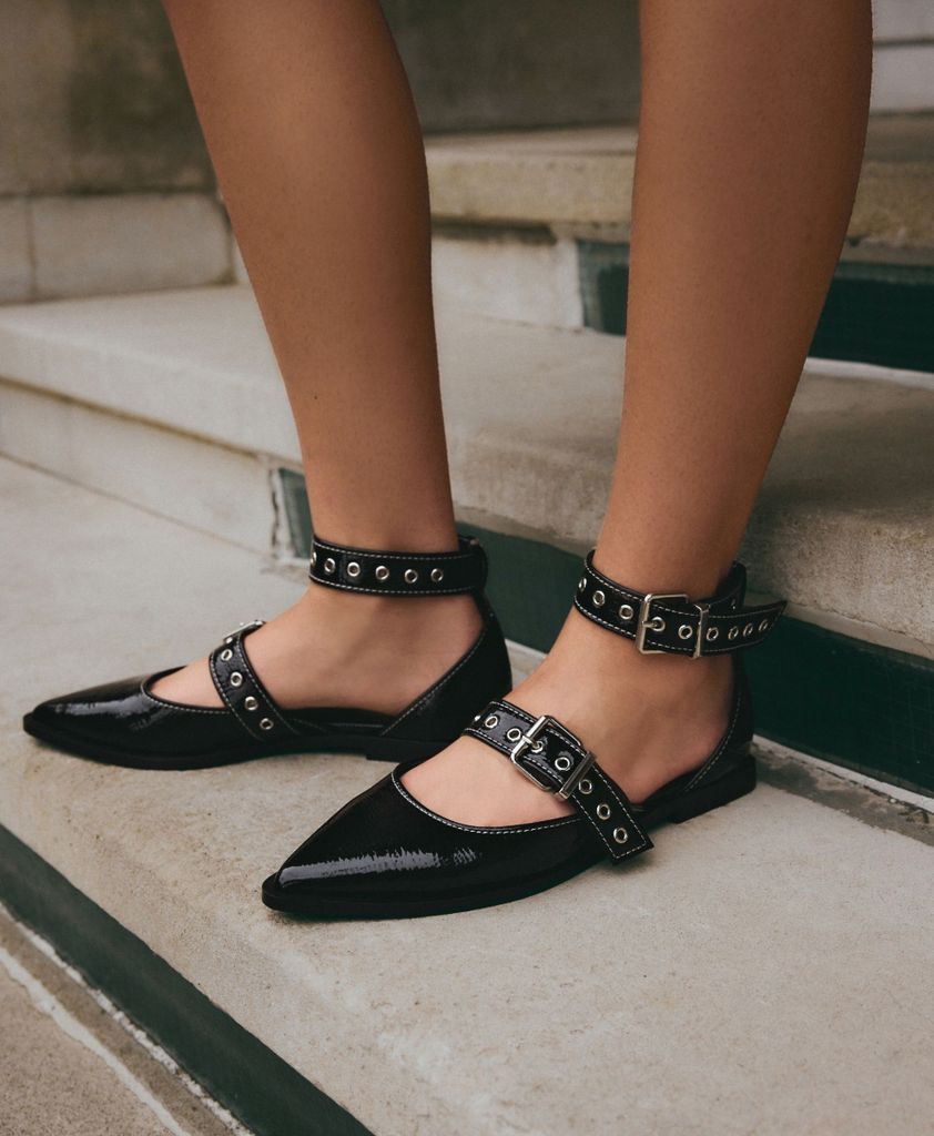 next buckled flat shoes