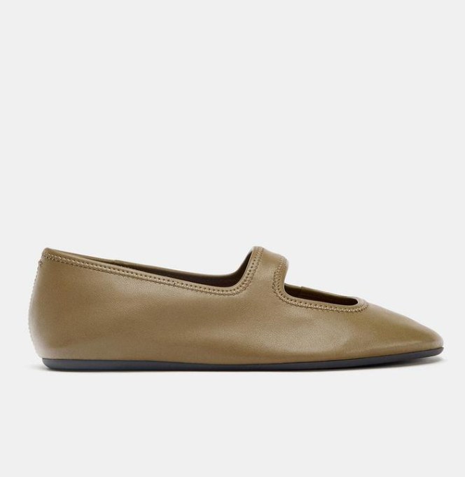 zara flats olive