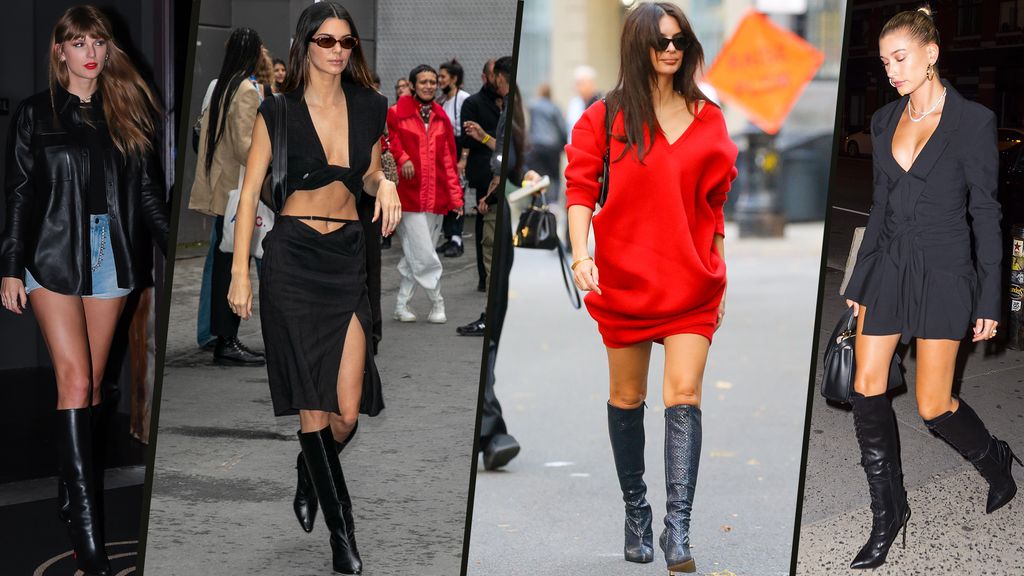 Taylor Swift, Kendall Jenner, Emily Ratajkowski, Hailey Bieber mengenakan sepatu bot setinggi lutut