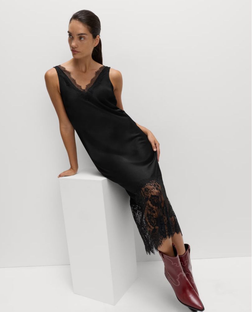 M&S satin lace dress