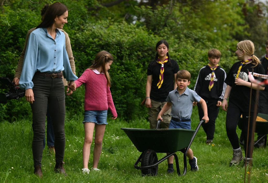 Princess Kate wears G-Star Raw trousers and a shirt from Really Wild Clothing
