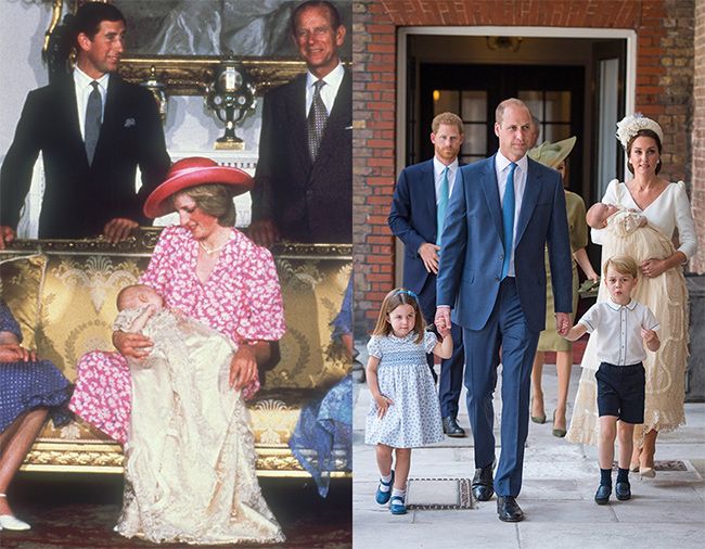prince william and louis christening comparison
