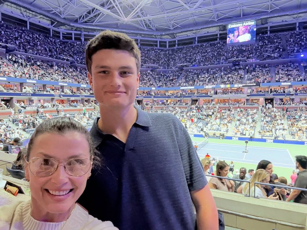 Bridget Moynahan and Jack Brady pose for a selfie at the US Open, shared on Instagram