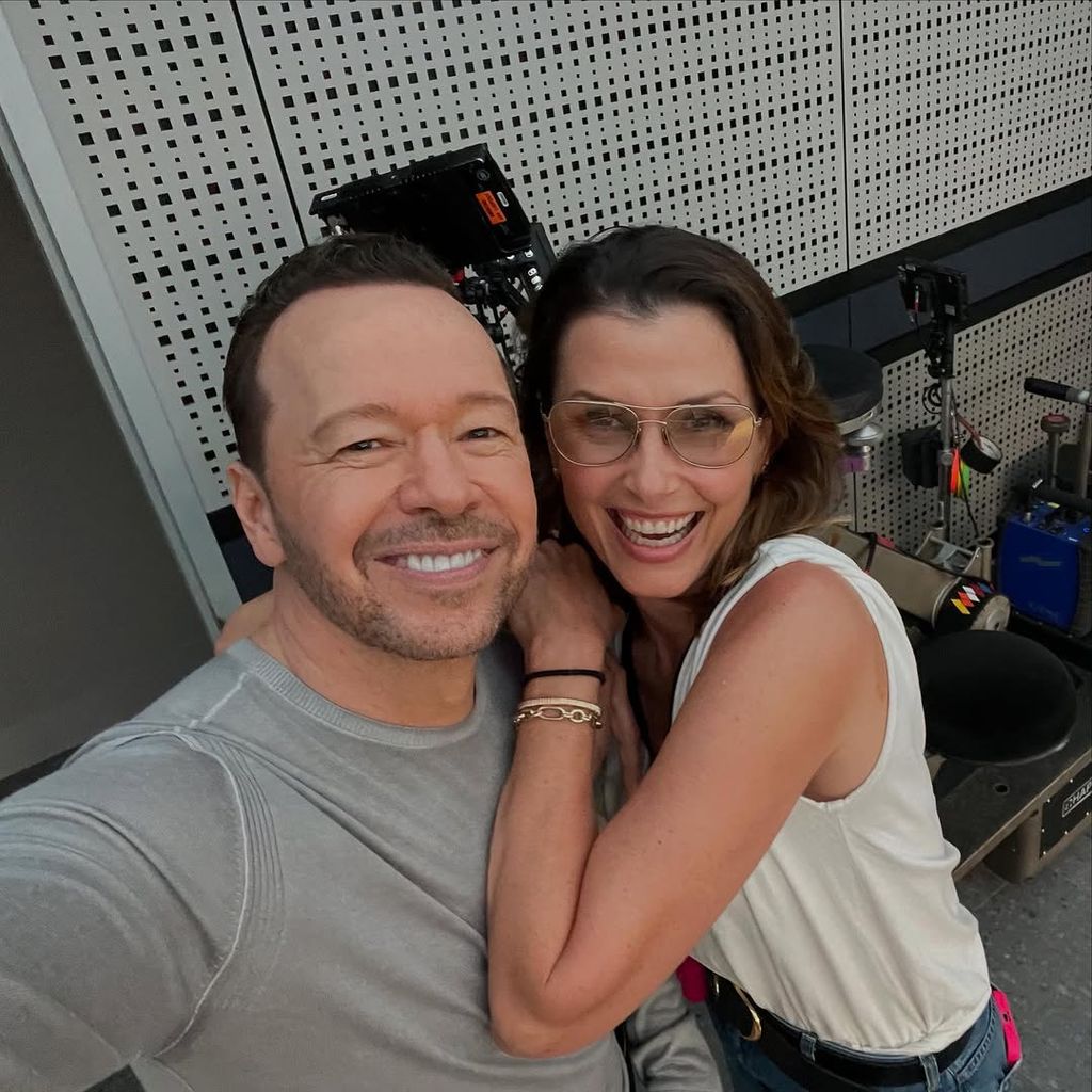 Donnie Walhberg and Bridget Moynahan reunite on set of Boston Blue