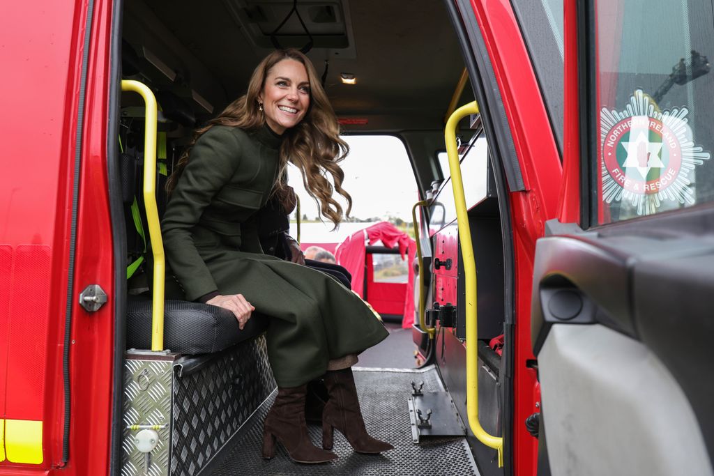 Kate Middleton sat inside a fire truck