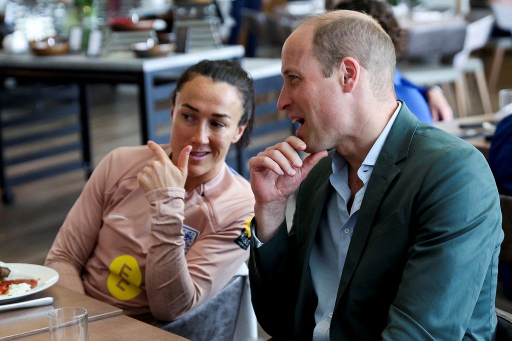 Prince William and Lucy chatting ahead of the 2023 FIFA World Cup