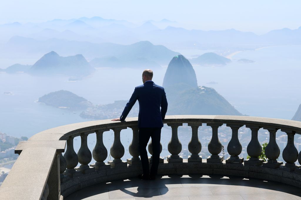 Prince William stands from the Christ the Redeemer statue during day three of his visit to Brazil in November 2025