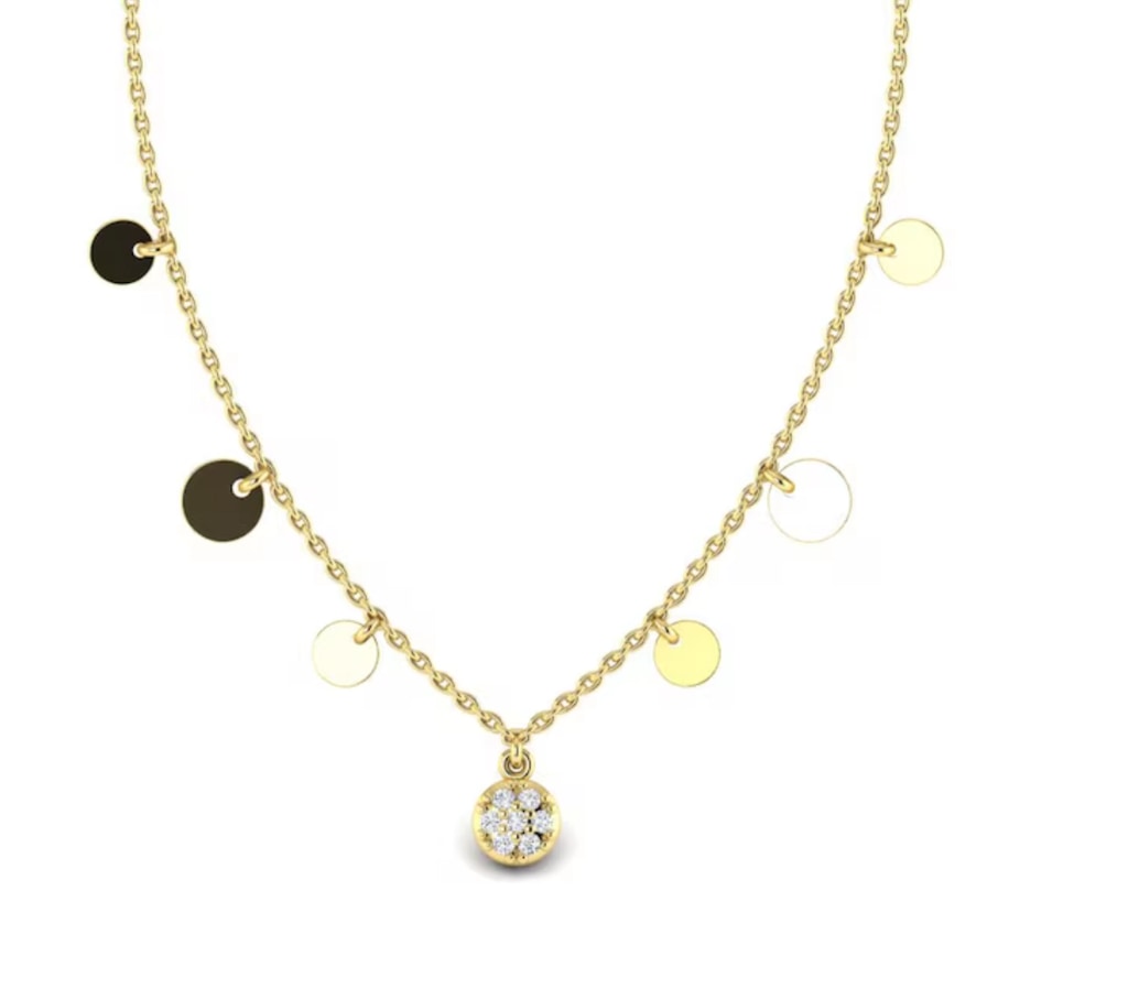 Kalung Stasiun Disc Berlian Disc Kleora Aurora Aurora Modern