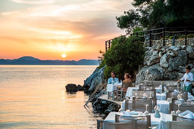 Hillside Beach Club Beach Bar and Restaurant view for sunset dinner