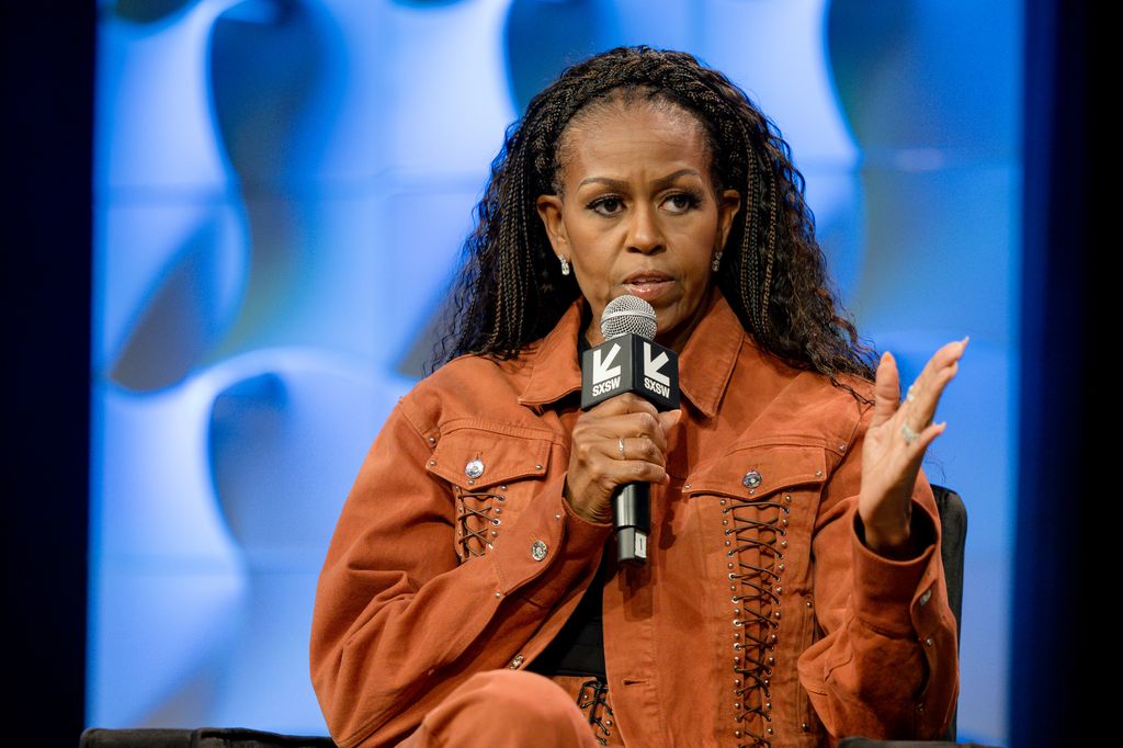 Michelle Obama speaks on stage during IMO Live podcast 2025 SXSW Conference and Festival at Austin Convention Center on March 13, 2025 in Austin, Texas