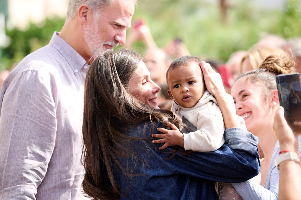  King Felipe VI of Spain and Queen Letizia of Spain visit the fire-damaged areas in the province of Caceres
