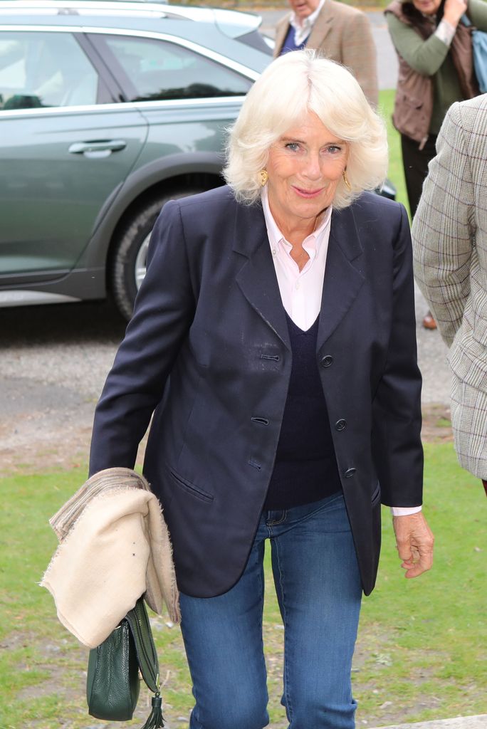 Queen Camilla surprised royal style watchers in skinny jeans and a candy pink blouse
