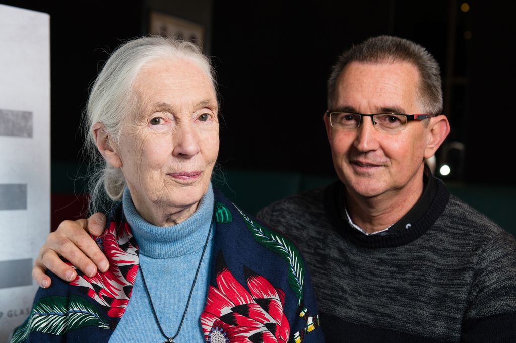 Dr Goodall and her son, Hugo, in 2018